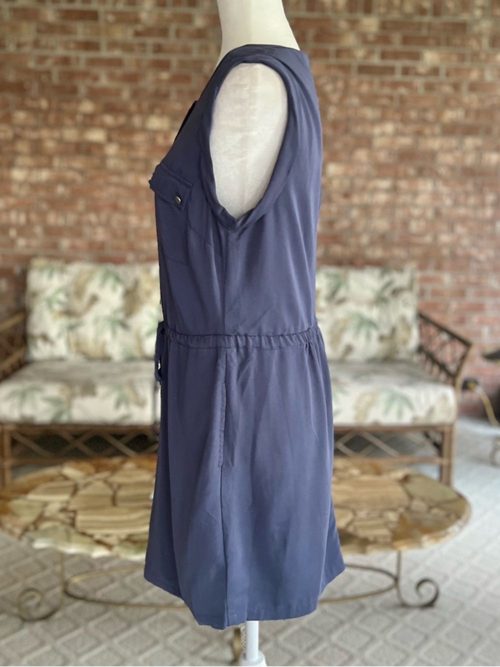 Alya Francesca’s Dress Blue Drawstring Waist Blouson Mini S Casual Travel - Picture 7 of 16